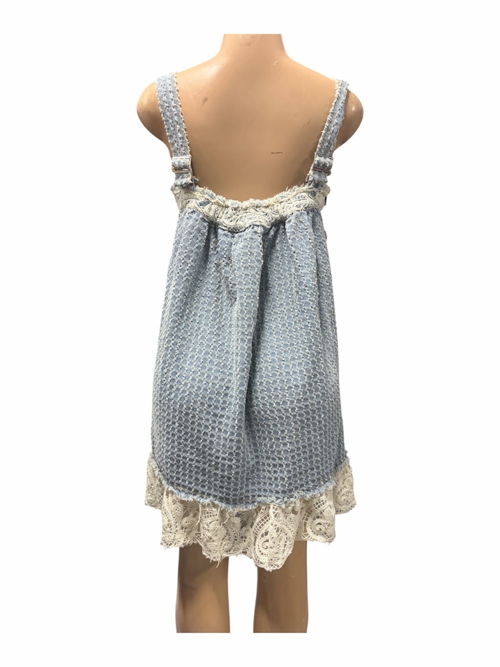 Pol Blue Crochet Lace Trim Tank Dress - Picture 4 of 8